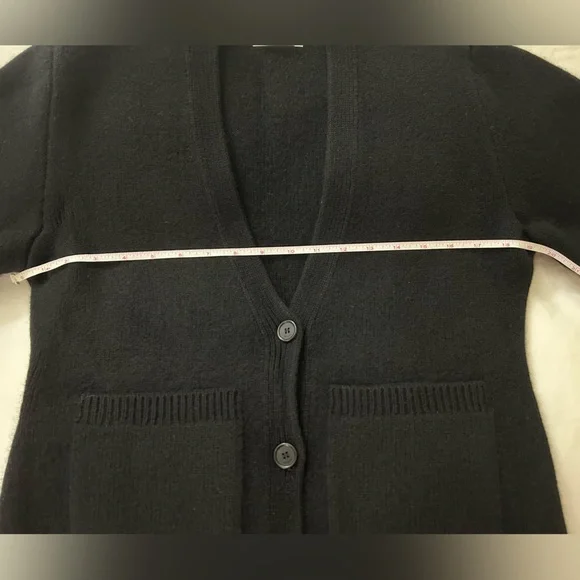 CHICJOC Scarlet Style Cashmere Cardigan Deep V-neck black size 38 - Picture 15 of 15